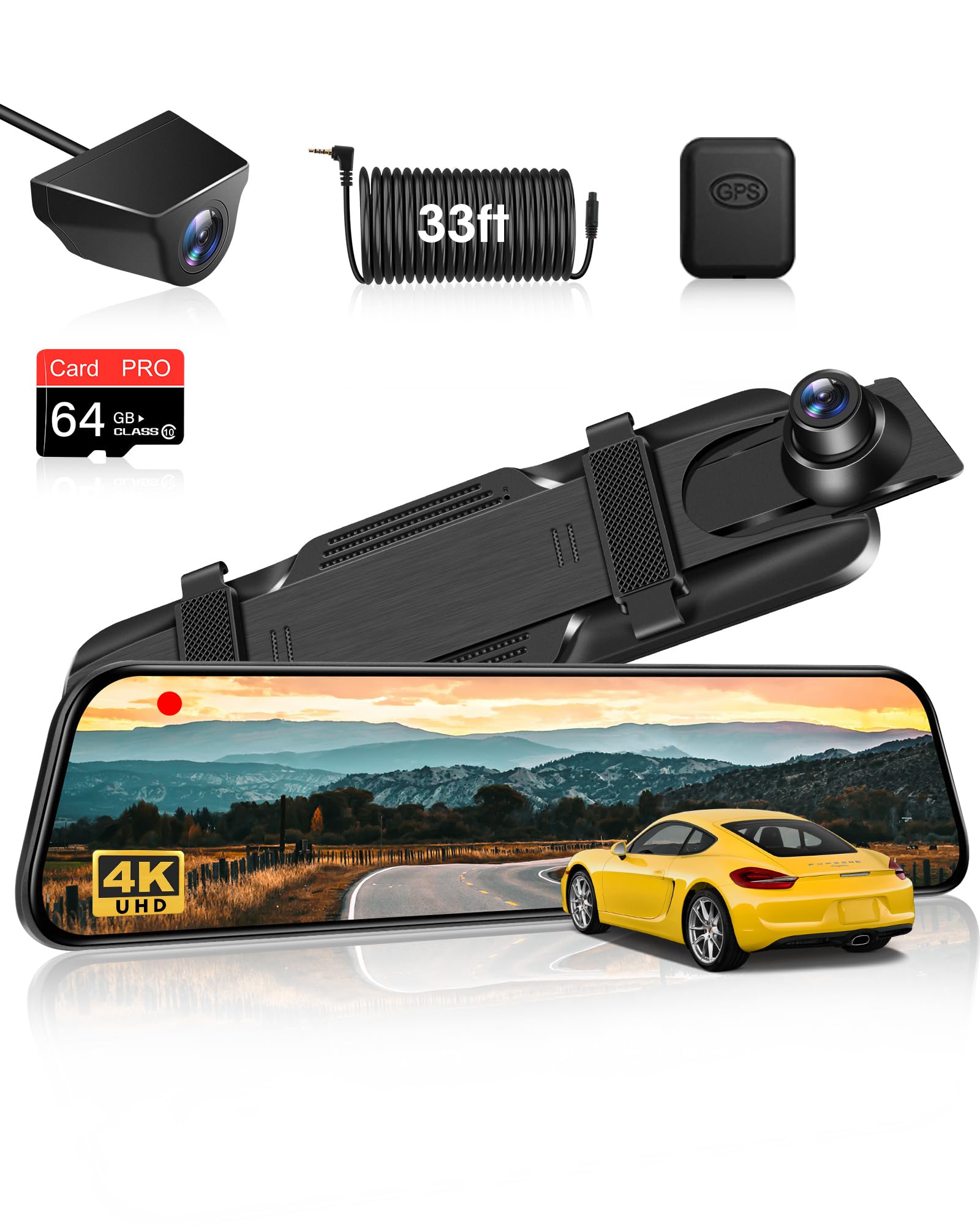 Amazon.co.jp: 4Kドライブレコーダー ミラー型 10インチドラレコ  