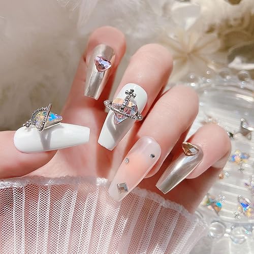 Miniatura 5 de 9 piezas de joyería de aleación para arte de uñas, diseño de diamante de corazón de amor, joyas de diamantes de cristal de amor, accesorios de