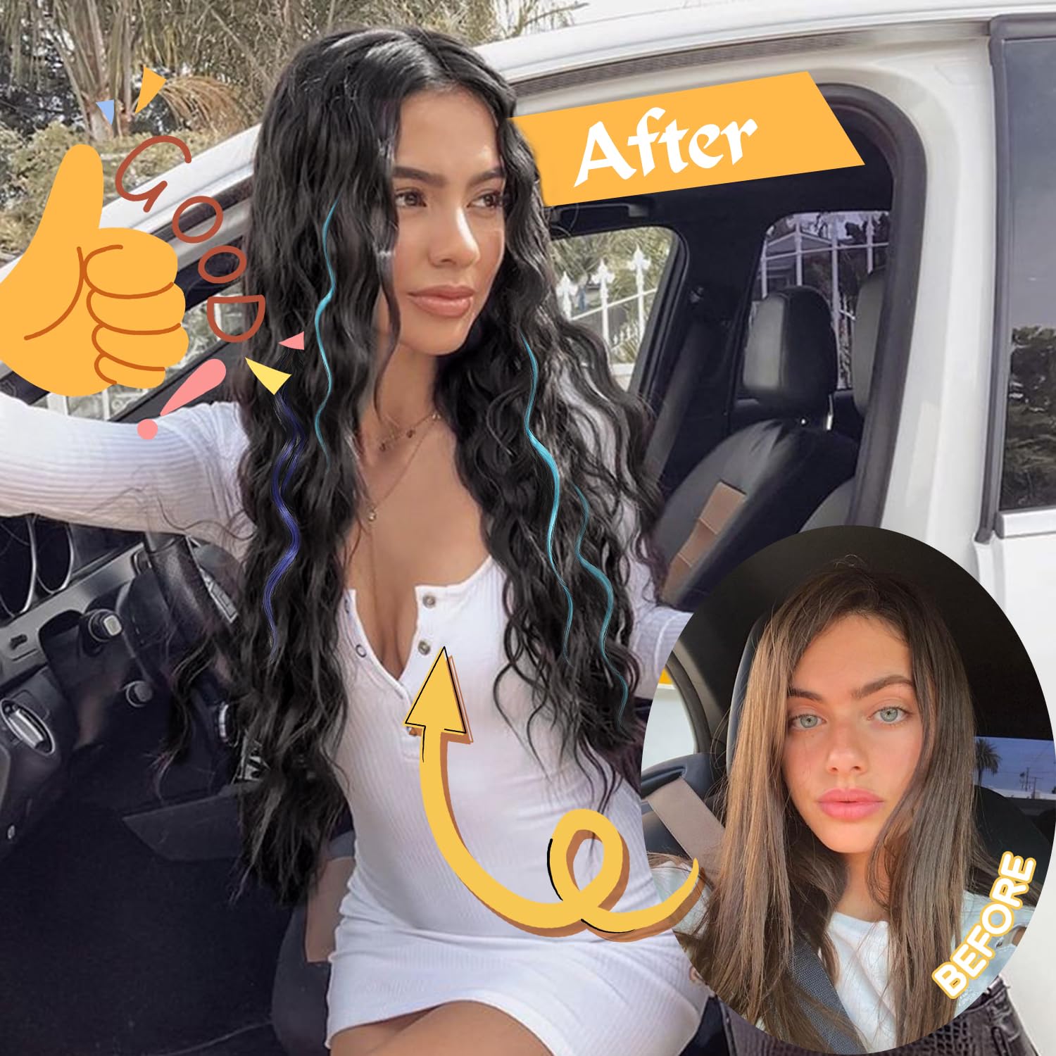 Amazon.com : Molefi Hair Topper 26inch Long Wavy Curly Hair  display picture 1
