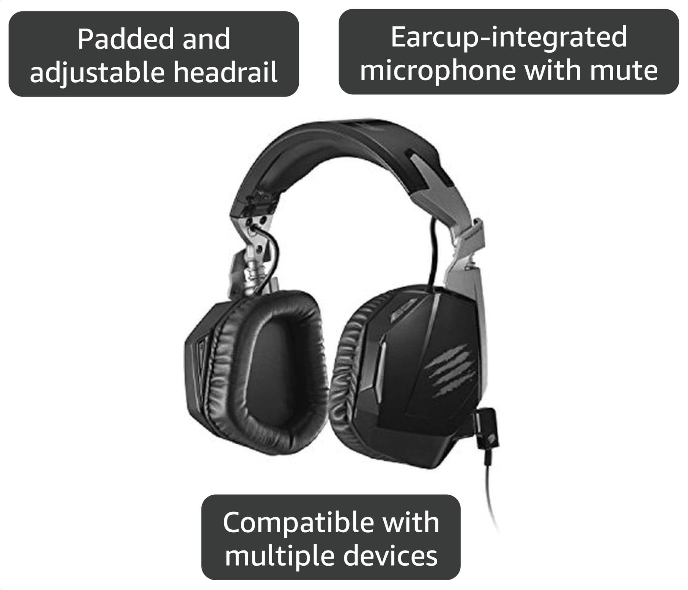 Amazon.com: Mad Catz F.R.E.Q.4D Gaming Stereo Headphones Headset