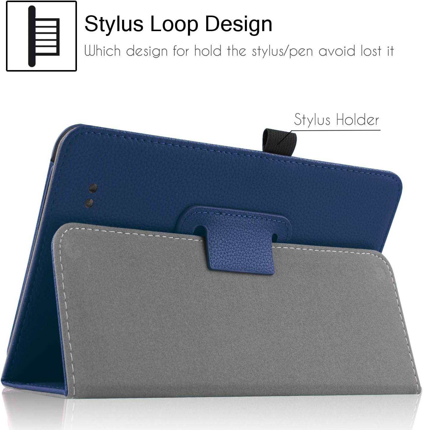 Famavala Case Cover Compatible with 8" T-Mobile Alcatel Joy Tab 2019 / 3T 2018 / A30 2017 Tablet (NavyBlue)
