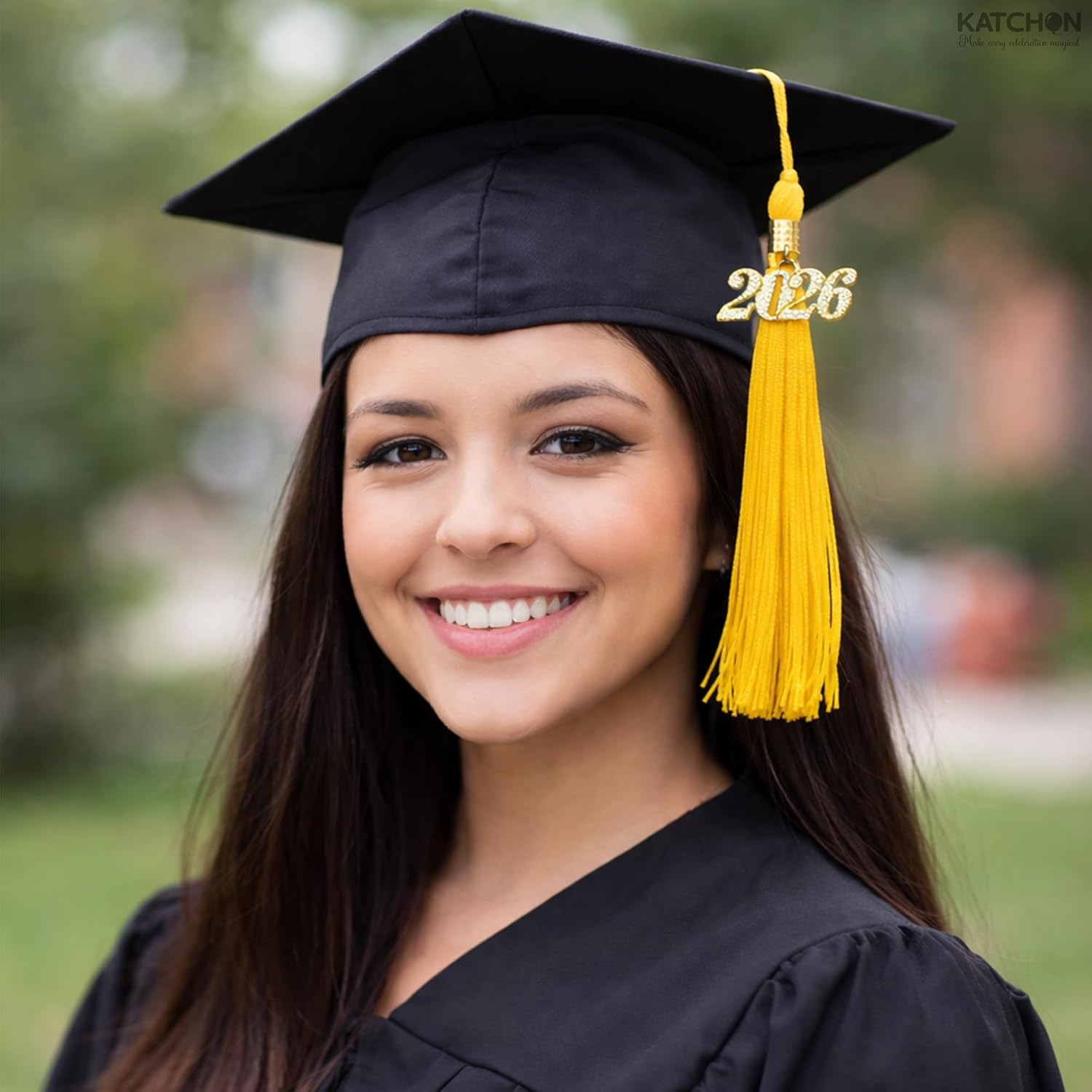 Katchon, 2026 Tassel Graduation with 2026 Gold Charm for Graduations Cap Decorations, Tassels for Graduations Cap Class of 2026 High School Graduation Decorations Graduate Hat Accessories