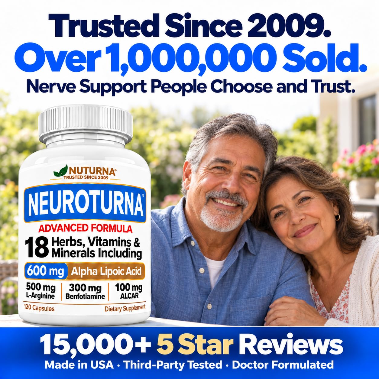 Neuropathy Support Supplement with 600 mg Pure Alpha Lipoic Acid - Advanced ALA Nerve Formula for Feet Hands Fingers Legs - Ultra Potent 18 in 1 Natural Nerve Vitamins - 120 Capsules — Amazon image 4