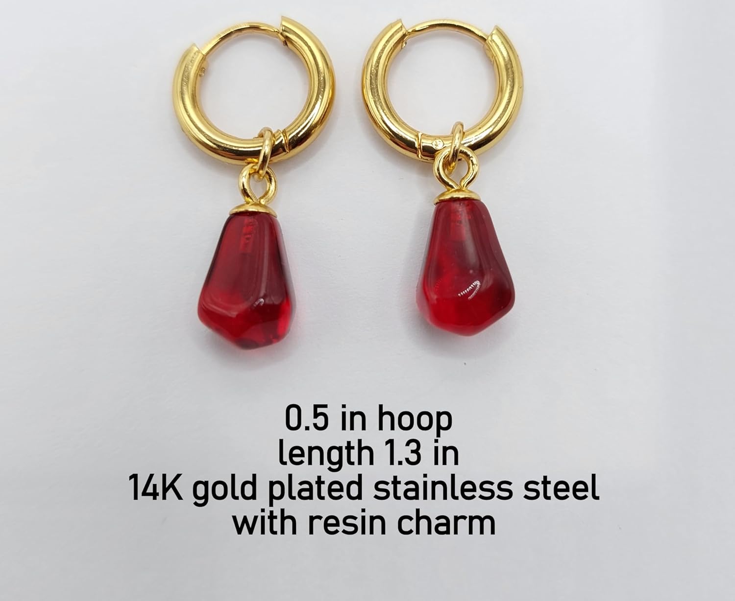 Pomegranate Seeds Hoop Earrings