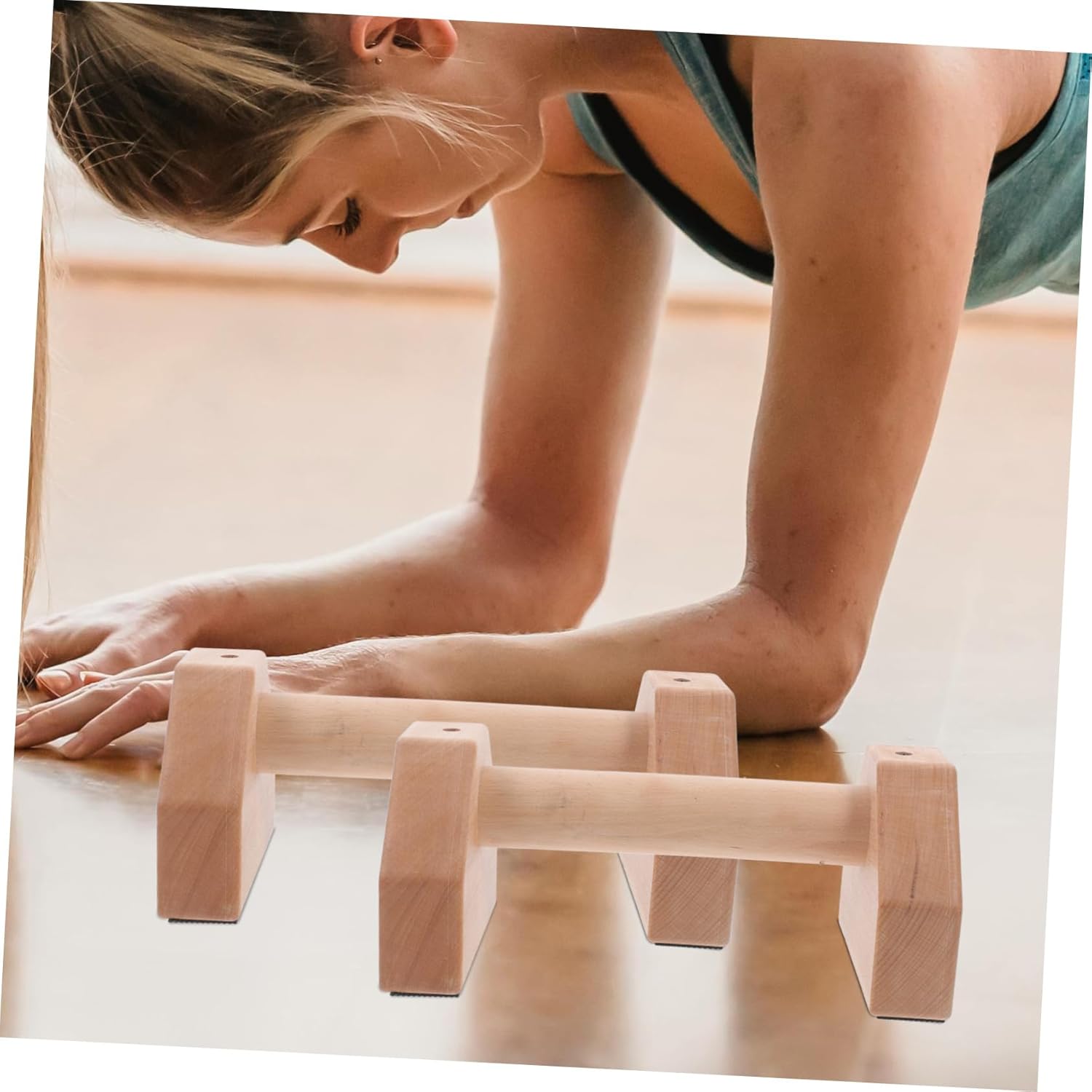 Kisangel Pushups Board Strength Training Equipment 2 Pcs Push up Bars Stands Fitness Equipment Push Ups Wooden Parallettes Push up Bars for Indoor and Outdoor