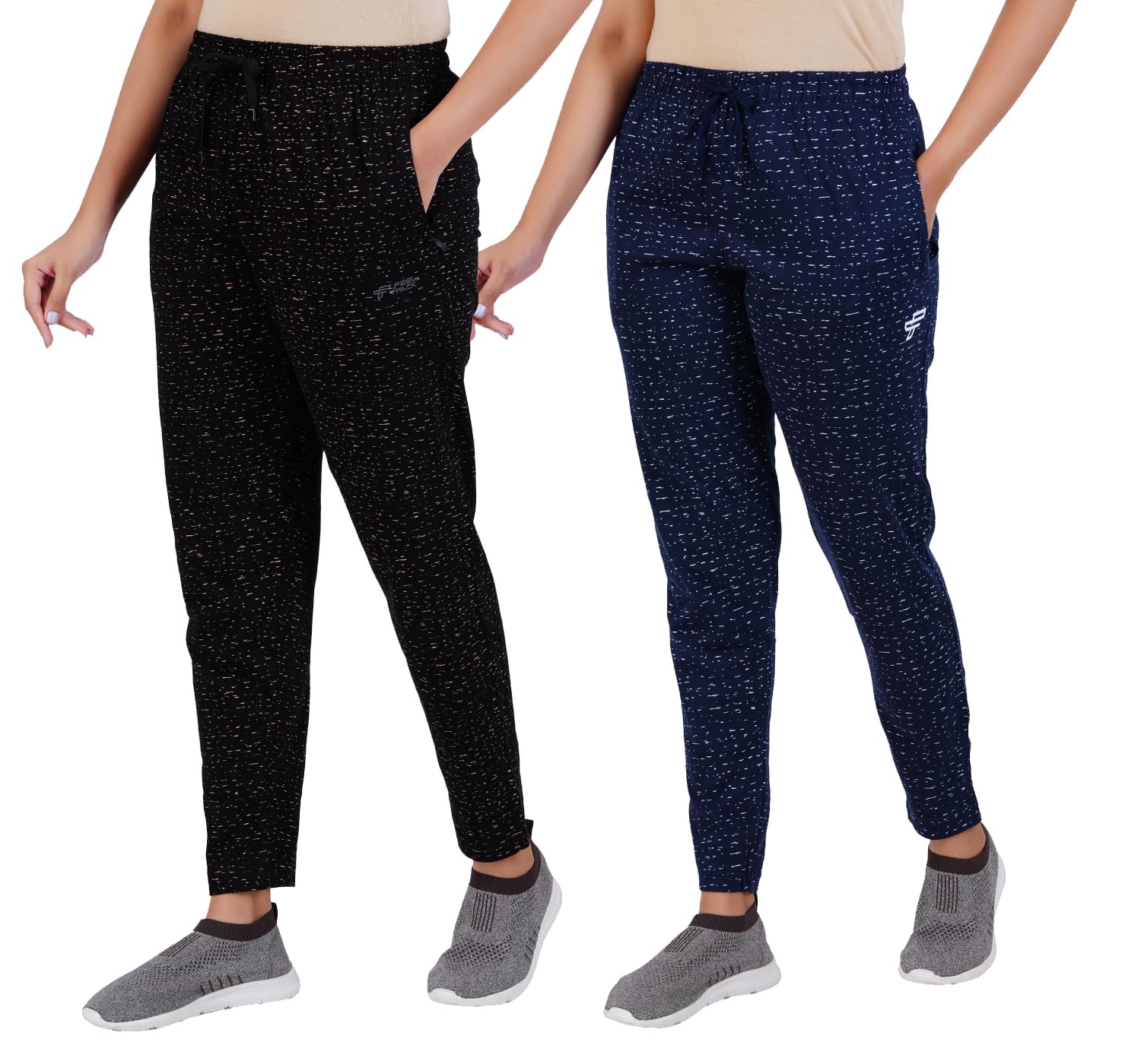 feel track Women Cotton Regular Fit Printed Track Pants (Pack of 2)-picture-36