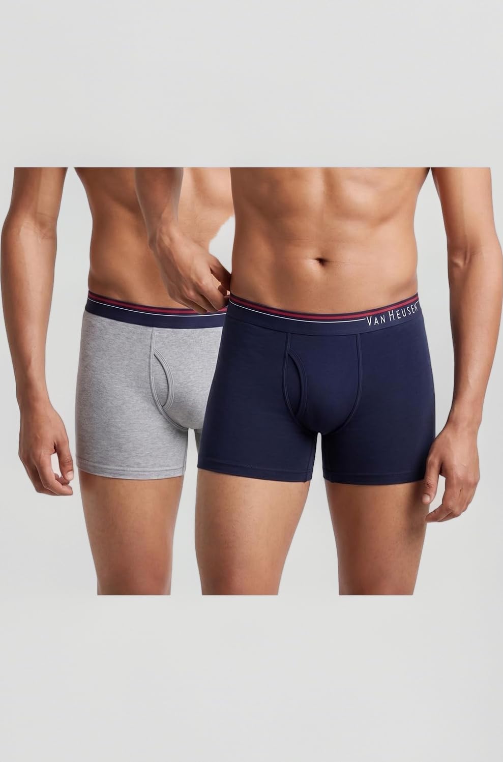 Menโs Cotton Boxer Briefs Pack of 2 | Long Trunk | No ride-up | Super Combed Cotton for softness | Open Front Fly | MoistureโWicking | Sweat Absorbant | AllโDay Fresh Technology | Long Lasting Colors |Soft Plush Waistband | LabelโFree Comfort | style 10032