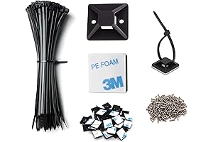 120-Piece 3M Zip Tie Squares for Cable Management