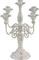 Vista 3 de Deco 79 Candelabro sólido de metal vintage, 16 x 16 x 19 pulgadas, blanco