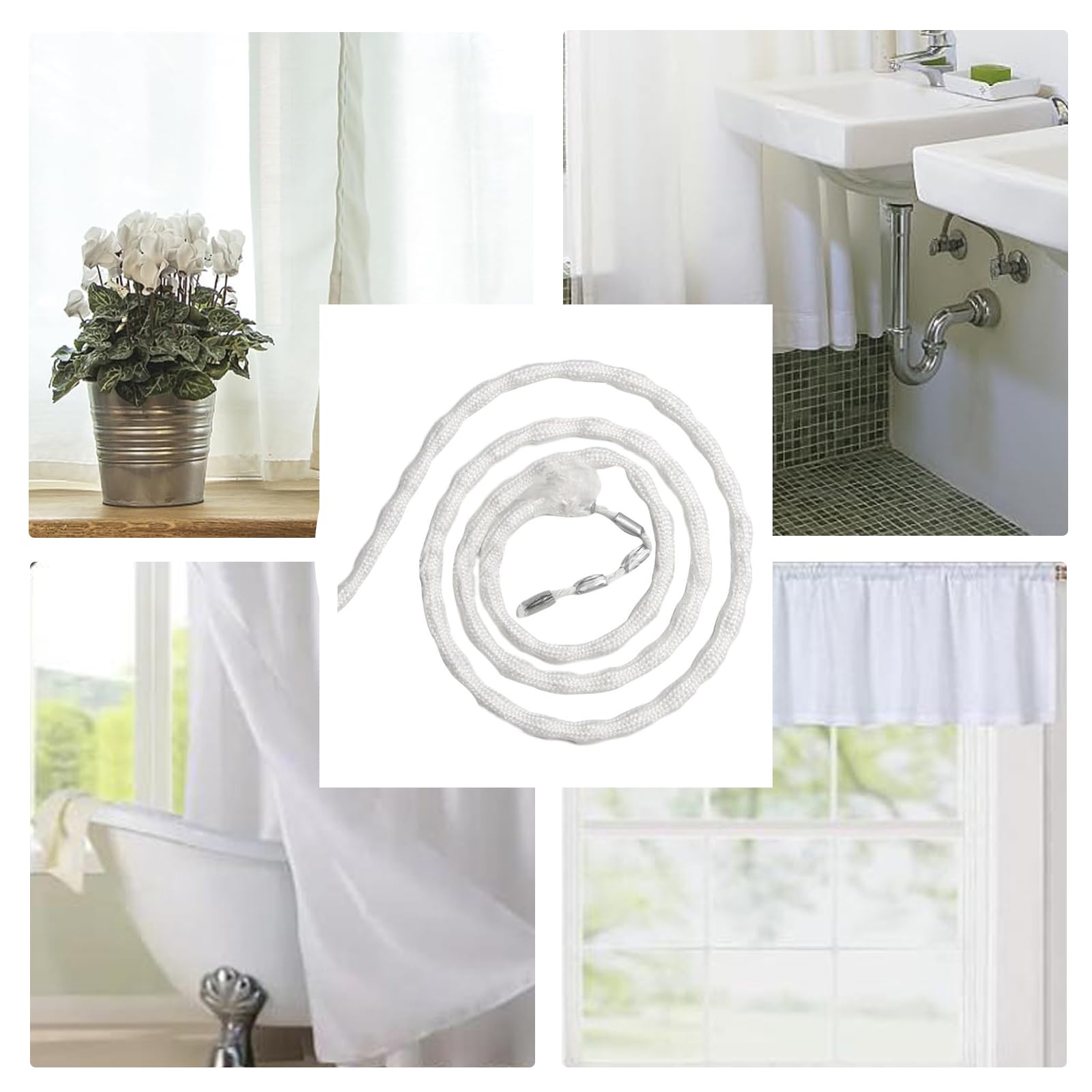Fil De Plomb Pour Rideaux 10m - 300g - Pour Améliorer Le Drapé Et Stabiliser Les Rideaux - Ruban Polyester Blanc