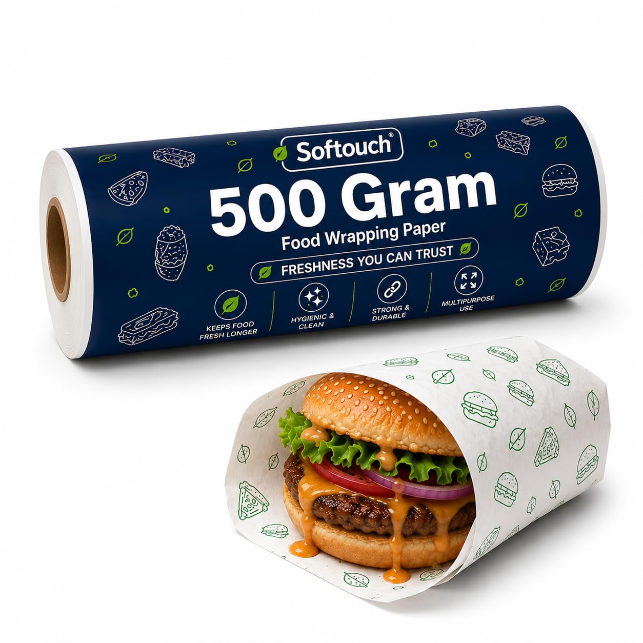 Food Wrapping Paper Roll 500 Gram | Food Grade Butter Paper Roll | For Food Packing Paper for Home, Restaurant, Café & Bakery-image-47