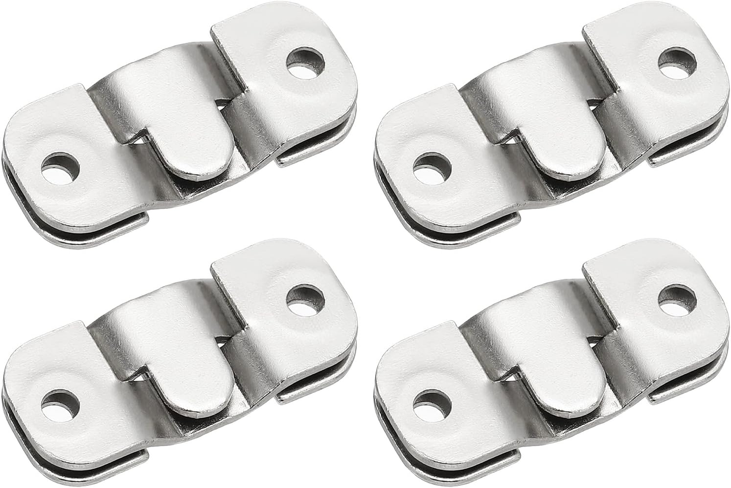 PATIKIL Flush Mount Bracket 43x19mm, 6 Pairs Interlocking Hanging Buckle Wall Mount Hanger Hook for Picture Frame, Art, Clock, Shelves, Mirrors, Silver Tone