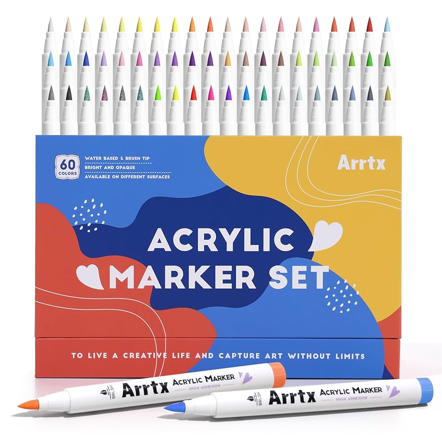 Amazon | Arrtx アクリルペイントマーカー 60A ブラシチップ