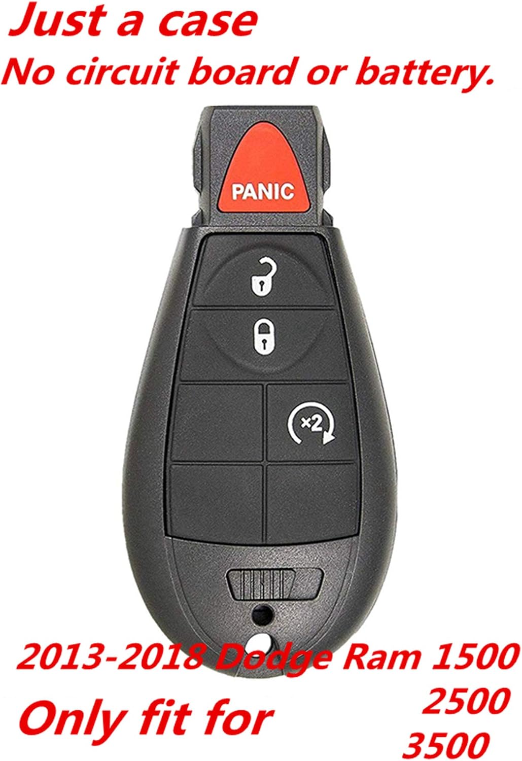 KAWIHEN Keyless Entry Remote Key Fob Replacement for 2013 2014 2015 2016 20172018 Dodge Ram Truck 1500 2500 3500 FCC ID: GQ4-53T / P/N: 56046955 (Just a case)