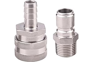 DERNORD 1/2 Inch Stainless Steel Quick Disconnect Set for Beer Brewing
