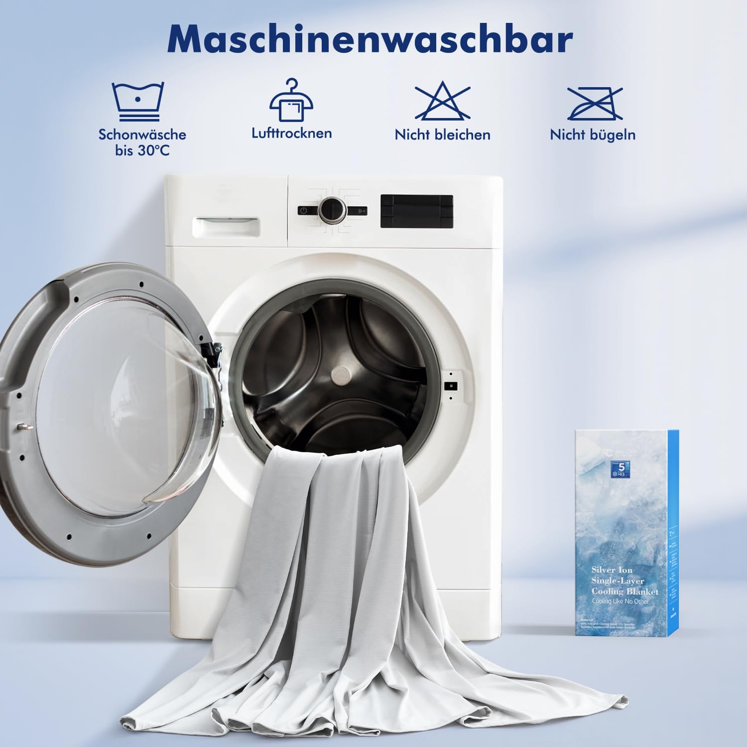 Elegear Kühldecke kühlende Sommerdecke, Silberionen und Arc-Chill 3.0 Q-Max>0,5 Kühlfasern, Sofortige Kühlung, Antiallergisch und Atmungsaktiv, Dünne Sofadecke kühlende Decke für Menschen, 150 x 200CM