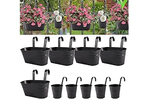 5 Piece Set of Exquisite Metal Iron Hanging Flower Pots
