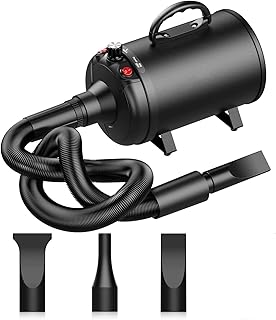 24x7 eMall Pet Hair Dryer, 5.2HP/ 3800W High Velocity Pet Blow Dryer with Heater for Grooming, Speed Temperature Adjustable Dog Blower Grooming Dryer with 3 Nozzles For Dogs And Cats.