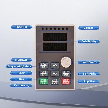 MOLLOM VFD 220V 2.2KW 3HP 9.6A 220V Single or Three Phase Input to 3 Phase 0-3000 Hz Output Variable Frequency Drive Control Inverter for Spindle Motor CNC Speed Control