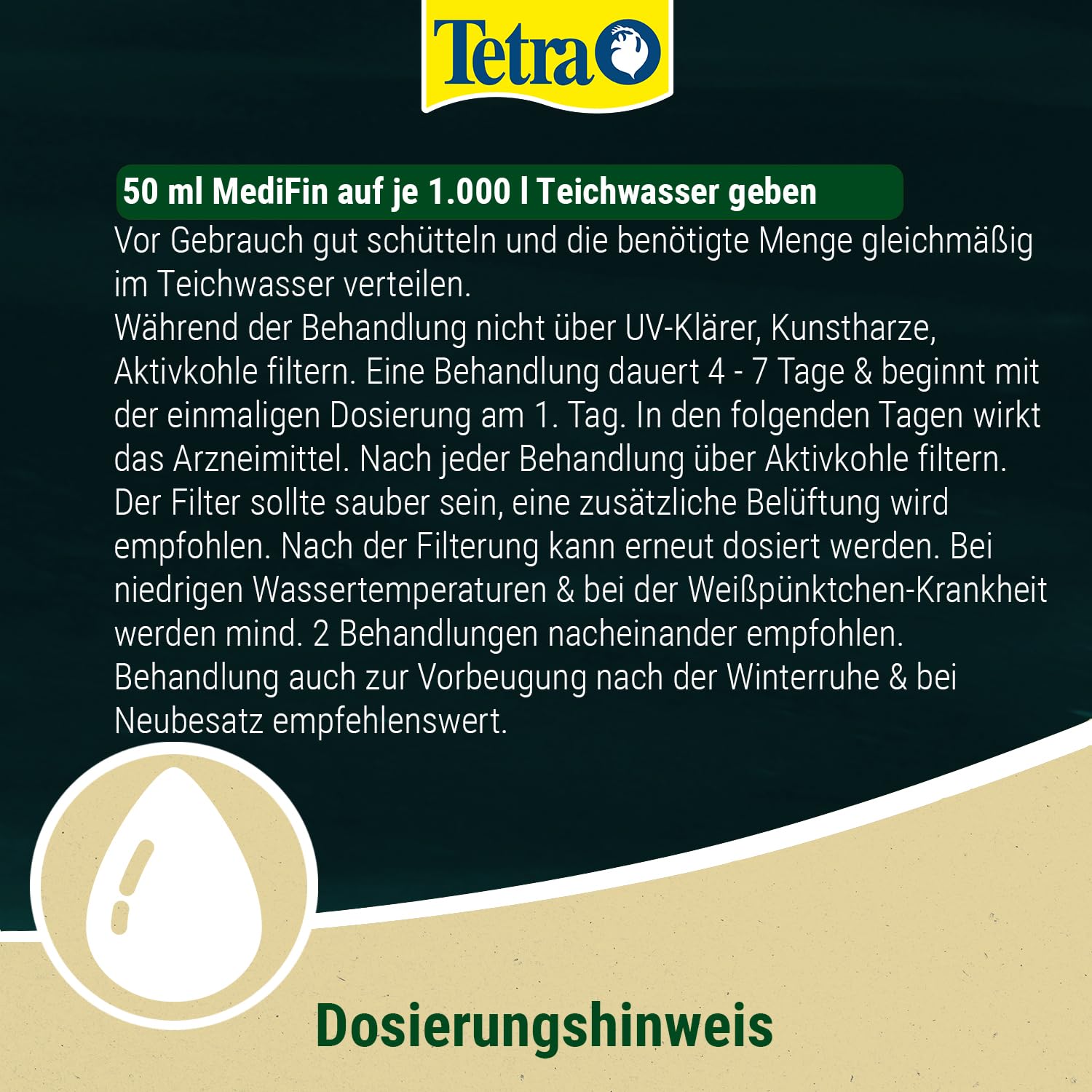 Tetra Pond MediFin - Medikament für Teichfische gegen die häufigsten Krankheiten, auch zur Vorbeugung und Desinfektion, 1 L