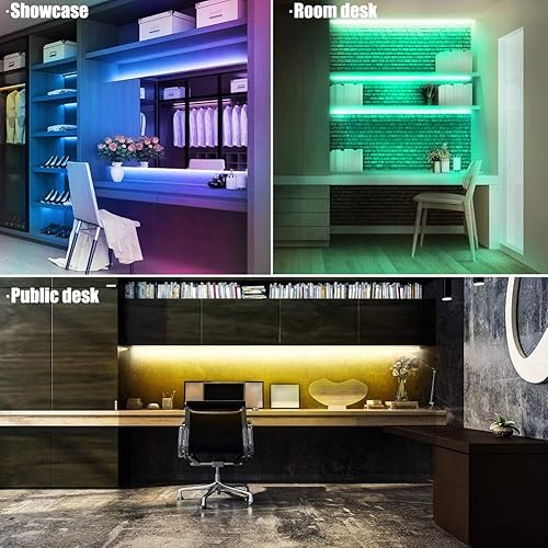 Miniatura 4 de Iluminación regulable debajo del gabinete, barra de luz LED RGB, lámpara de control en línea, luces multicolor debajo de la encimera para