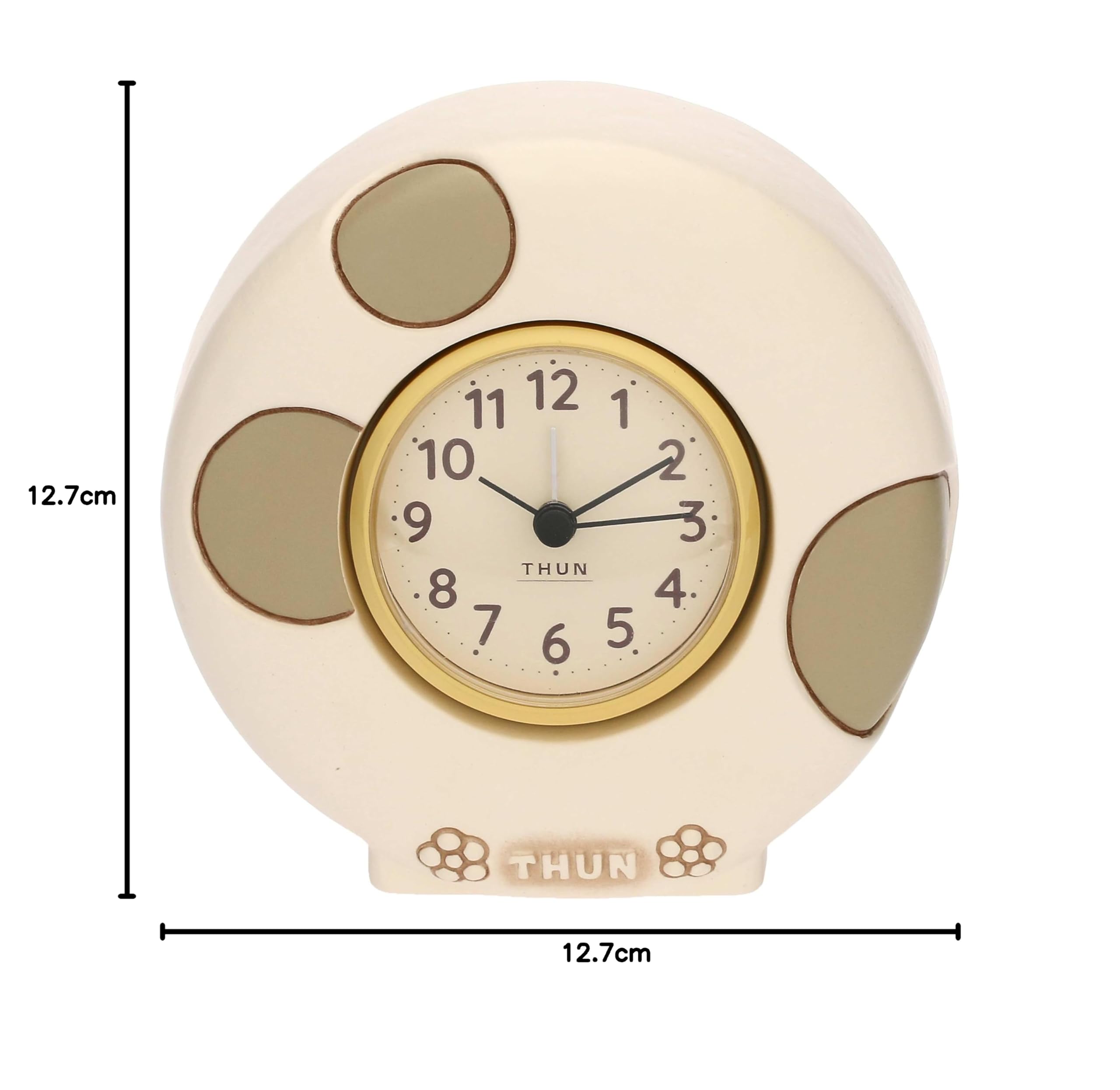 THUN - Orologio da tavolo - ceramica - Collezione Chroma - 12,7 x 5,4 x 12,8 cm