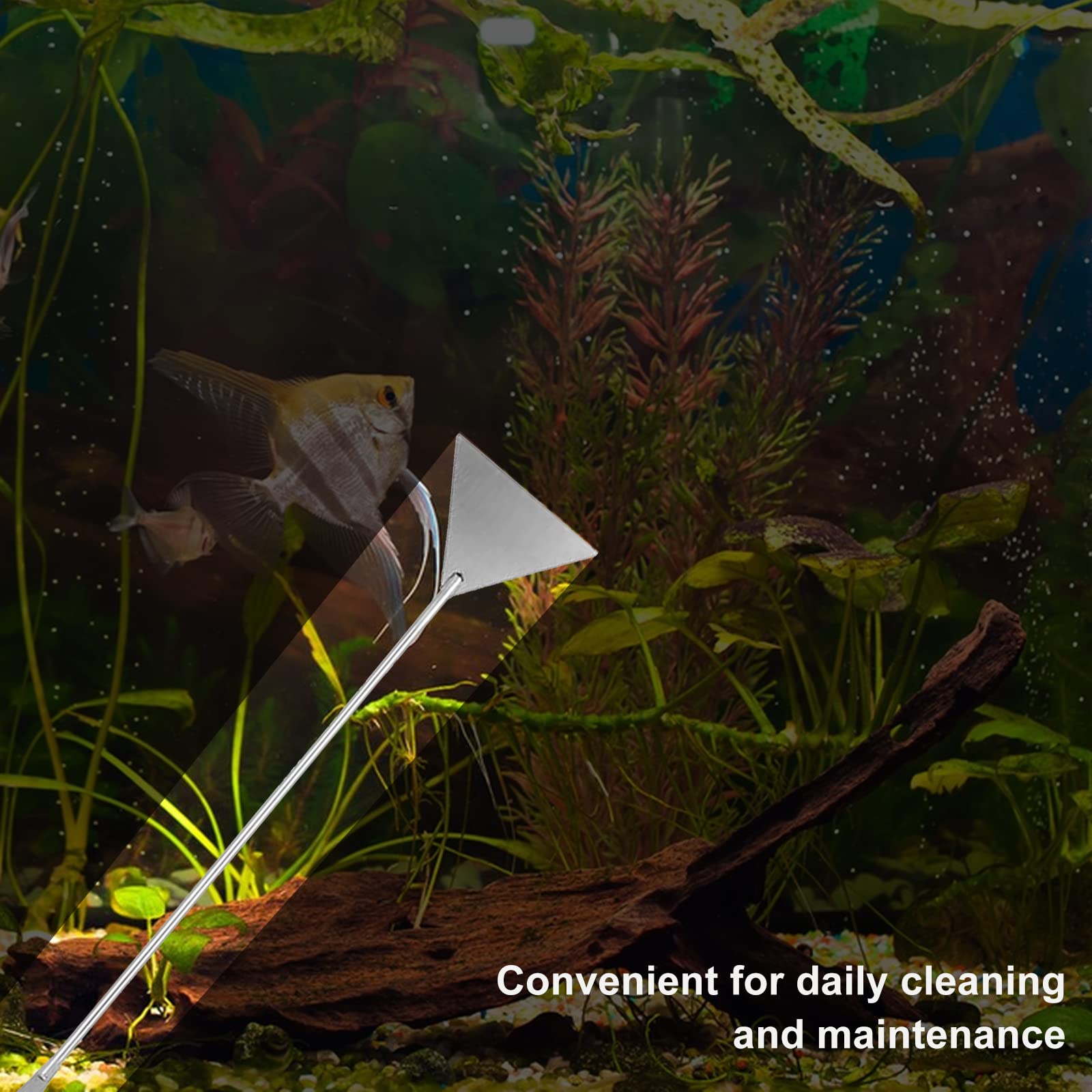 4-in-1 Kit Pulizia Acquario con Pinzette e Forbici in Acciaio Inox per Terrarium e Piante Acquatiche