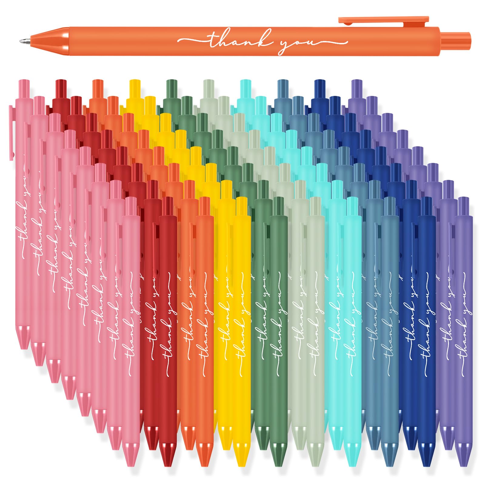 Dispowreath 100 Pcs Thank You Pens Bulk Employee Appreciation Ballpoint Pens Multicolor Thank You Gift for Men Women ER Nurse Appreciation Week for