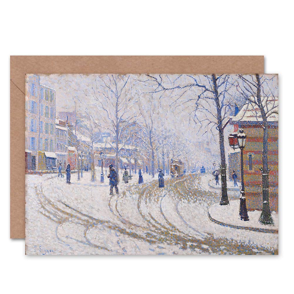 Wee Blue Coo CARD GREETING GIFT PAINTIN CITYSCAPE PARIS SIGNAC BOULEVARD DE CLICHY