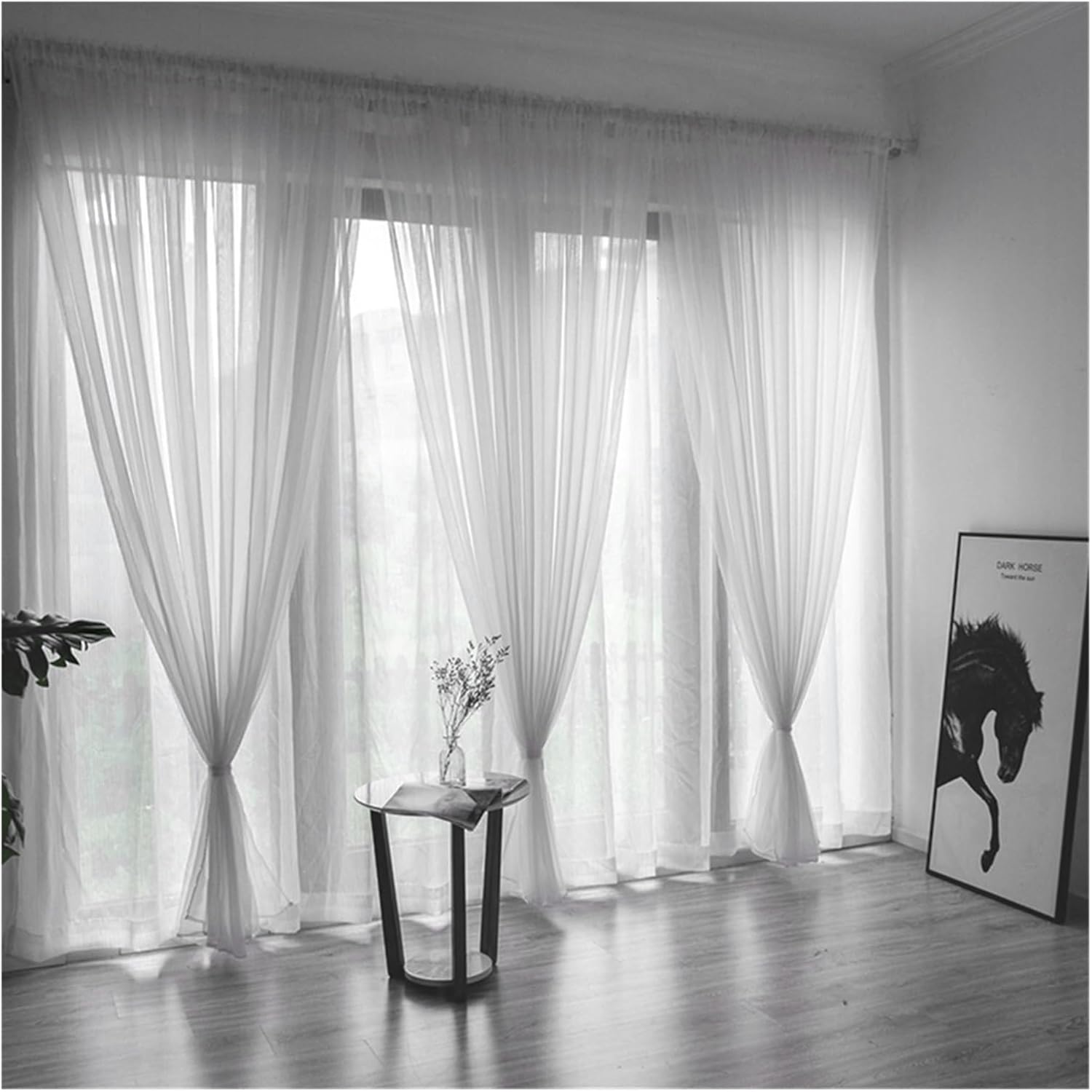 Solid Blackout Curtains for Bedroom Pure White Curtain for Wedding Home Kitchen Decoration(140 * 240cm)