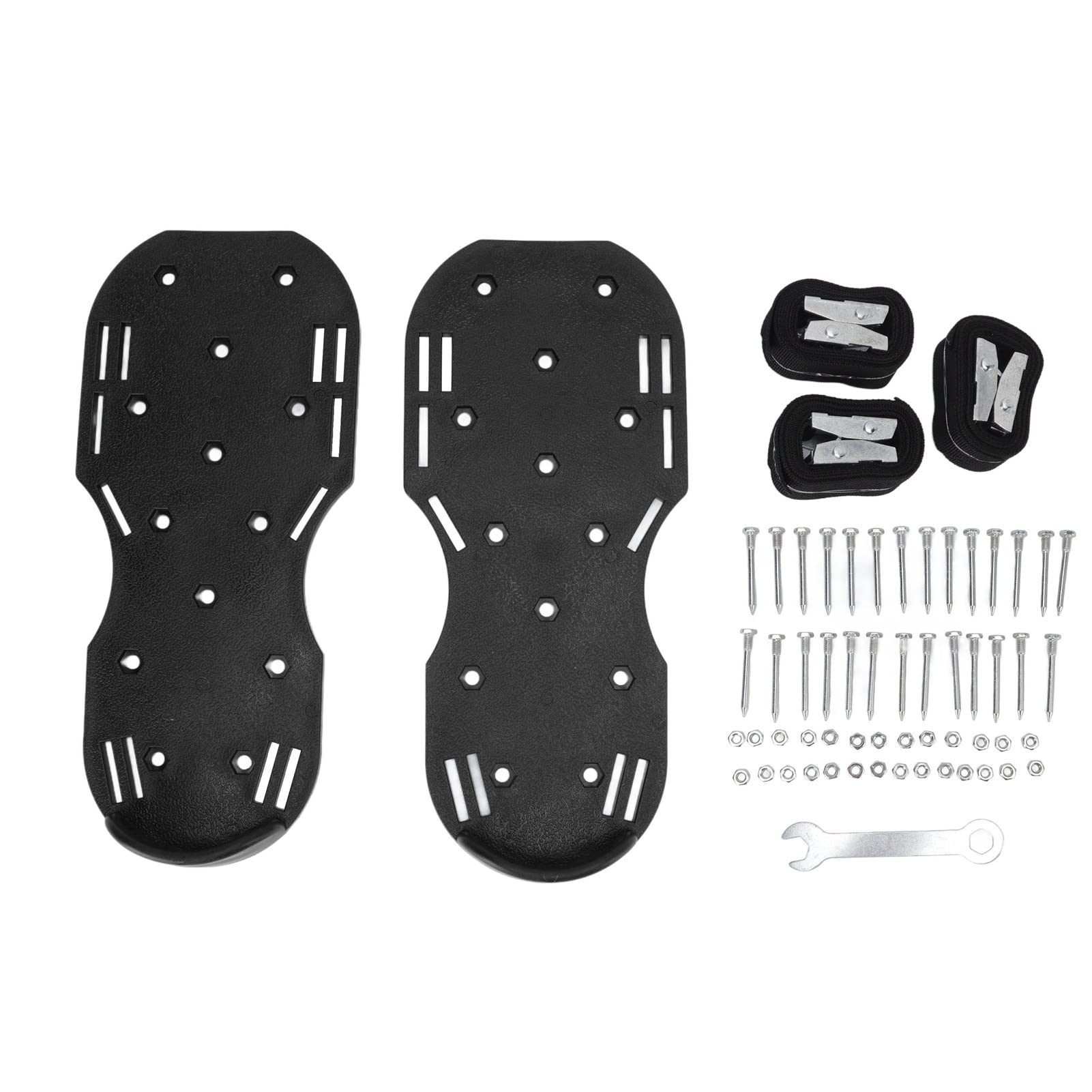 Zapatos escarificadores de césped manuales, aireador de césped para Caminar, Zapatos con Puntas de Hierba con Correa de Hebilla de Metal para jardinería (Black)