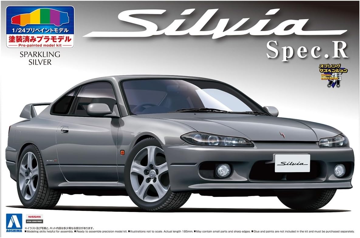 1/24 pre-paint Model Series No.34 S15 Silvia Spec.R (Sparkling Silver) (Japan import / The package and the manual are written in Japanese)