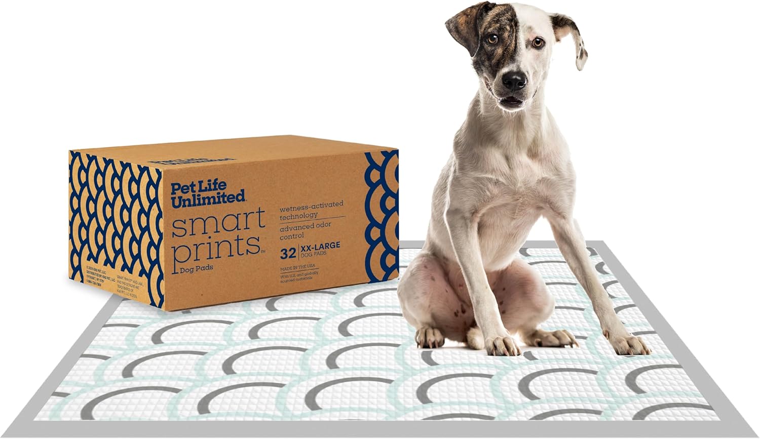 Pet Life Unlimited Smart Prints Extra Extra Large Puppy Pads – 30″ x 36″, 32 Count (XXL) | Stylish Dog Training Pads with Odor Controlling Wetness-Activated Magnolia Blossom Scent | USA Made Pet Life Unlimited Smart Prints Extra Extra Large Puppy Pads – 30″ x 36″, 32 Count (XXL) | Stylish Dog Training Pads with Odor Controlling Wetness-Activated Magnolia Blossom Scent | USA Made