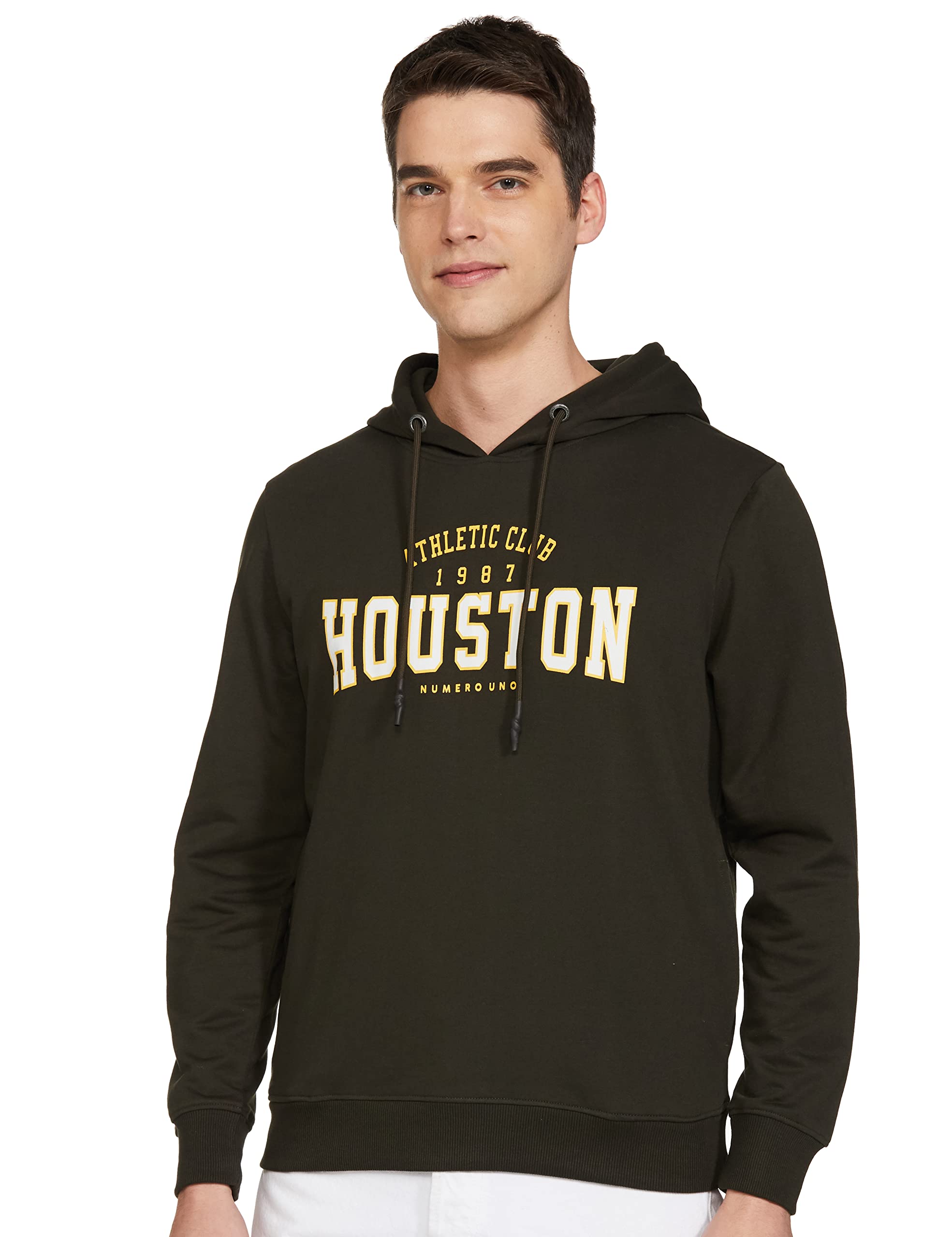 numero uno Men's Fleece Neck Hooded Regular Sweatshirt (KMSSFD62-OLIVE-L_Olive_L)-picture-20