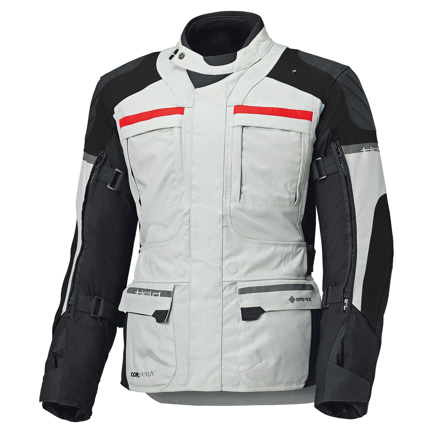 Held Carese 3 Top Motorrad-Jacke Herren Grau-Schwarz Kurz-XL