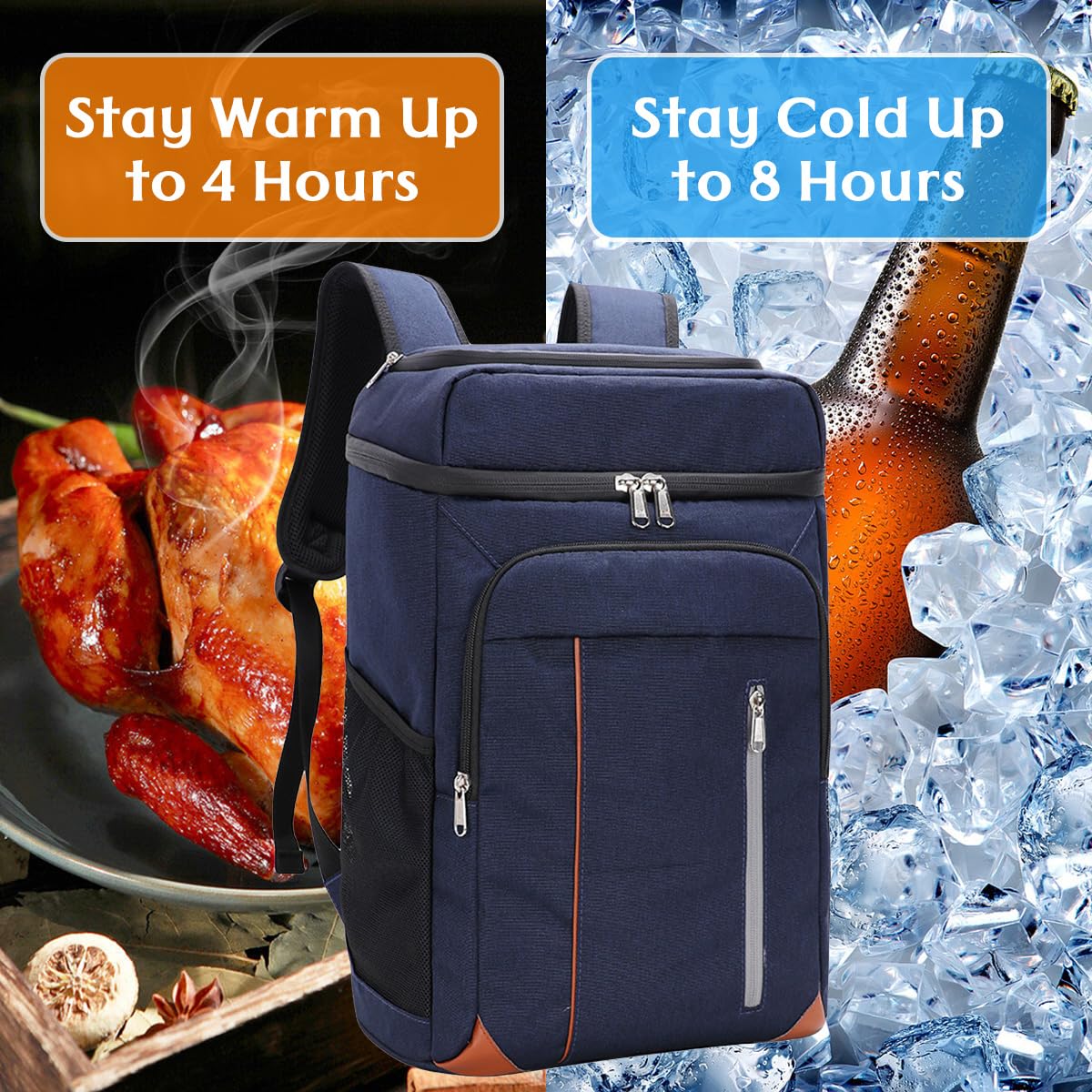 Zaino da Picnic 22 Litri Zaino Termico Porta Pranzo Borsa Frigo Isoterma per Campeggio Barbecue