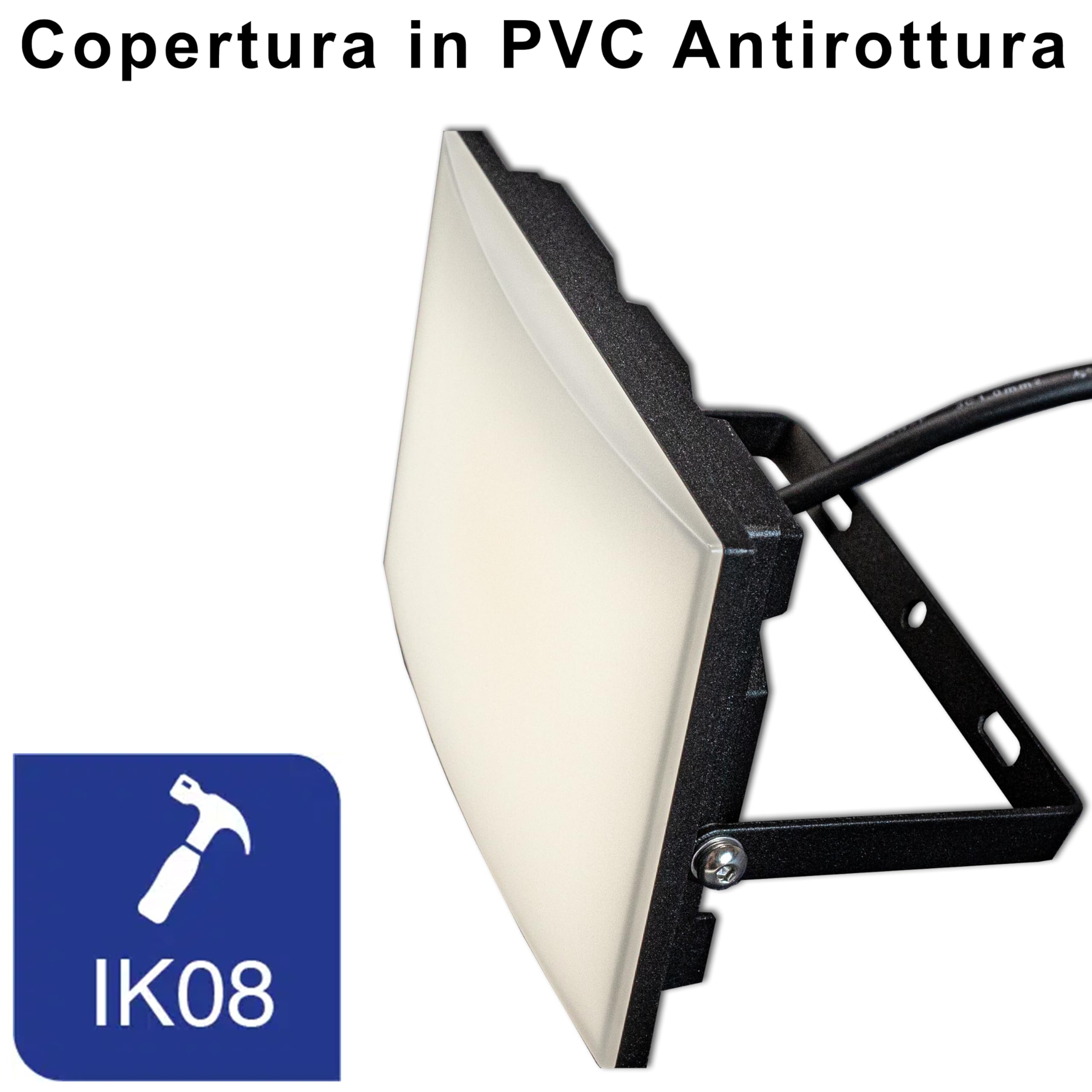 Faretto LED da Cantiere su Treppiede Telescopico - 60Watt, 4800 Lumen, luce bianca 4000K, Impermeabile IP65, Antirottura IK08 - Faretto LED da Esterno, Proiettore da Esterno per Cantiere