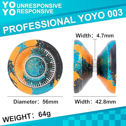 Miniatura 3 de FETESNICE Yoyo Yoyo profesional sensible para principiantes, yoyos que no responden para adultos, truco de metal para jugadores avanzados, yoyo