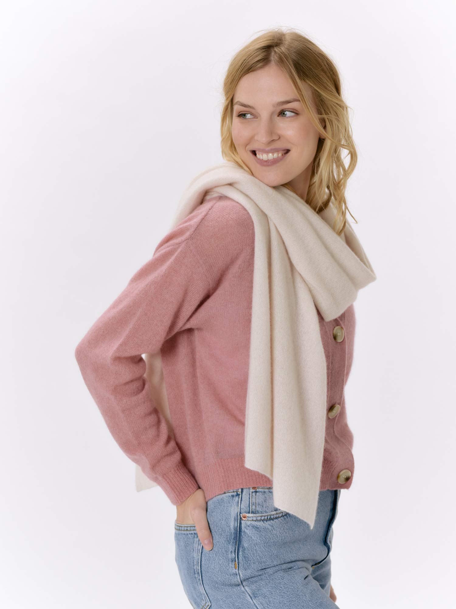 Style & Republic Damen Kaschmir Schal aus 100% Cashmere - dein kuscheliger Premium Strick-Schal für stilvolle Herbst- & Winter-Momente, ideale Größe 52 cm x 172 cm