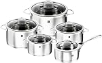Ensemble de casseroles ZWILLING de 10 pièces, ensemble de 10 pièces en acier inoxydable 18/10