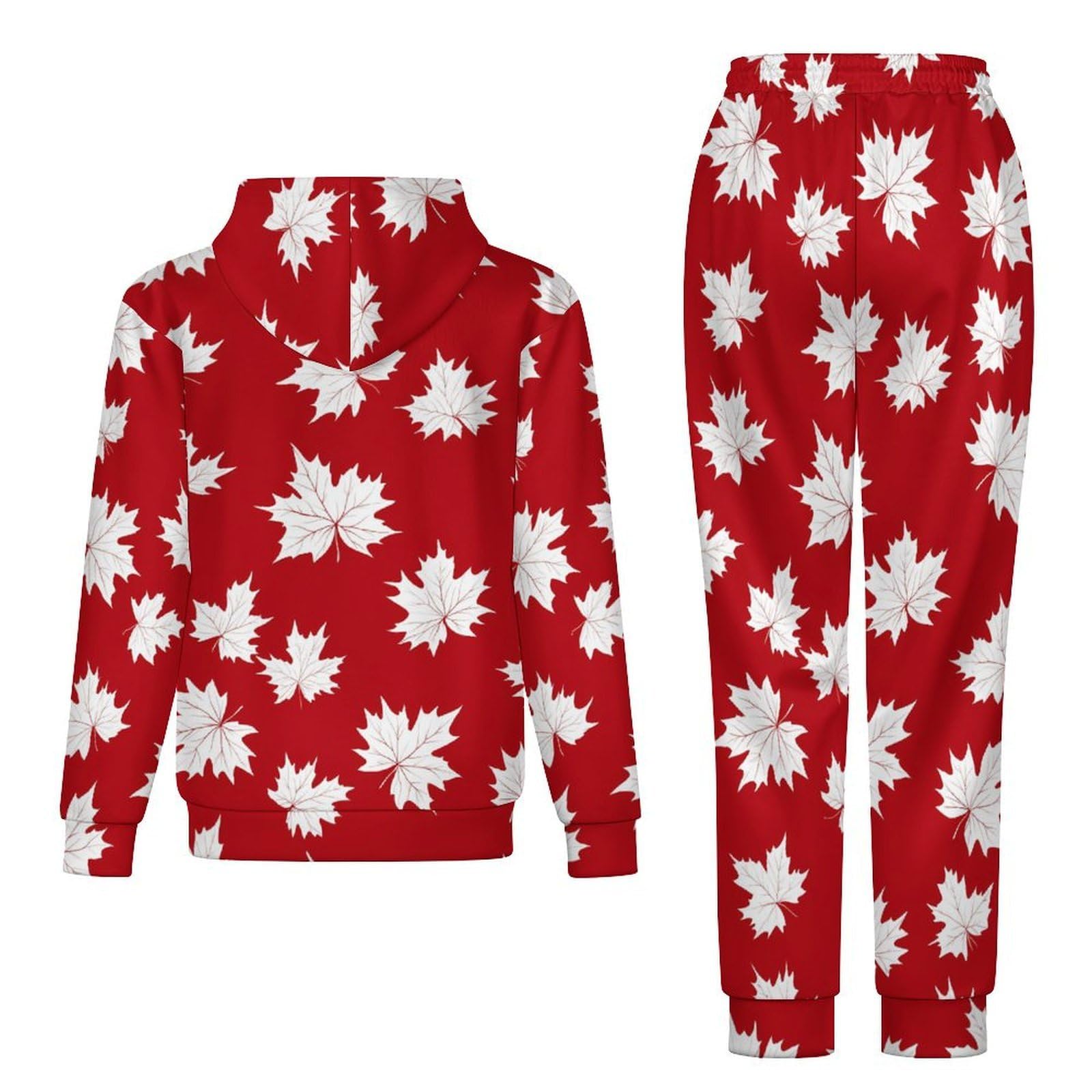 Canada acero Canada Flag Tute per gli Uomini Manica Lunga Felpa Con Cappuccio E Pantaloni Della Tuta Joggers Set Moda Tute