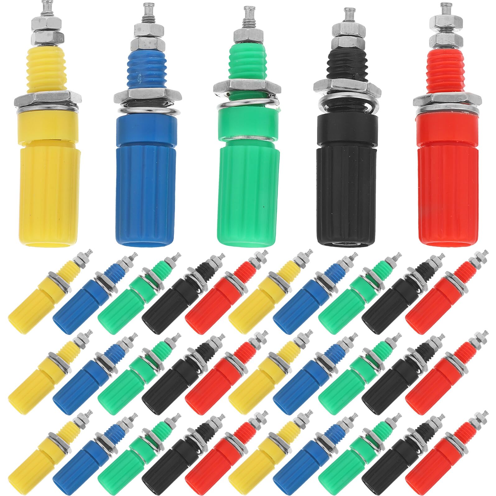 Conectores banana M3X45Mm Healeved multicolor de 50 piezas para cables de audio 8