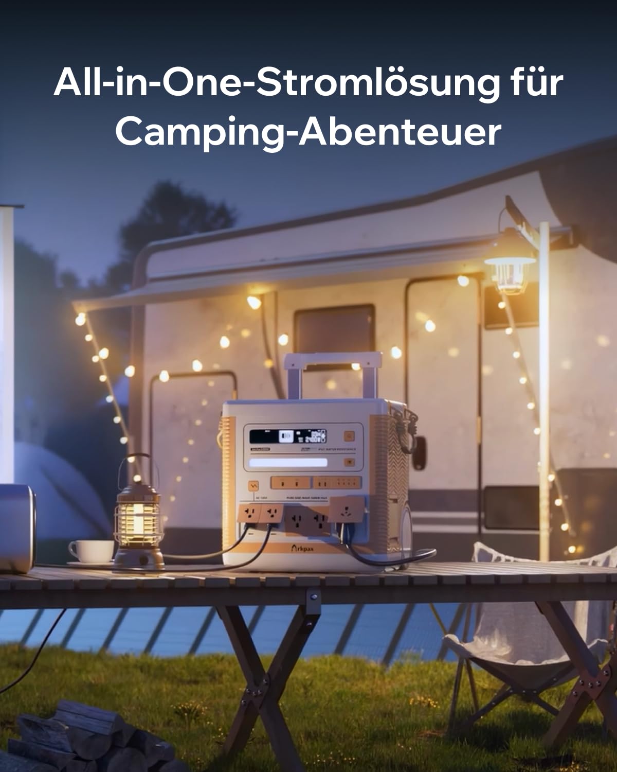 Station électrique portable Arkpax Ark PRO, capacité 2304Wh, batterie LFP 2300Wh, entrée solaire 1200W, recharge rapide. Quelques défauts dans l'emballage, produit non utilisé (reconditionné)