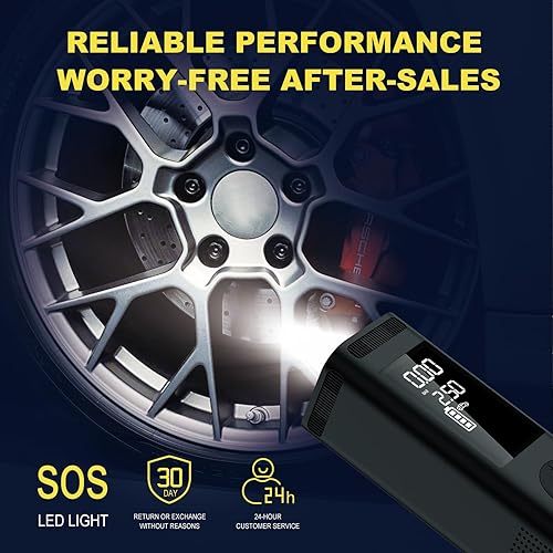 Miniatura 3 de Inflador de neumáticos, compresor de aire portátil, bomba de aire inalámbrica 150PSI más rápida con función de apagado automático para automóvil,