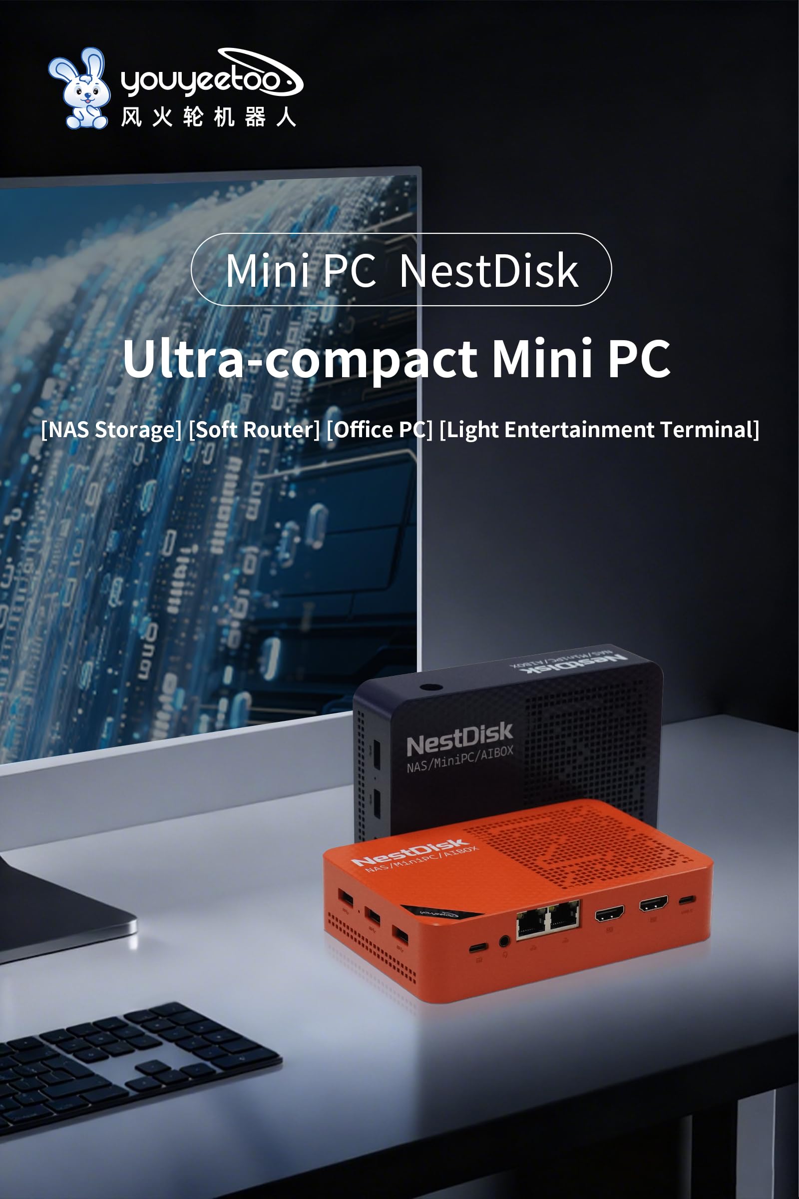 Amazon.co.jp: WayPonDEV Nest Disk NAS Mini PC インテルN150