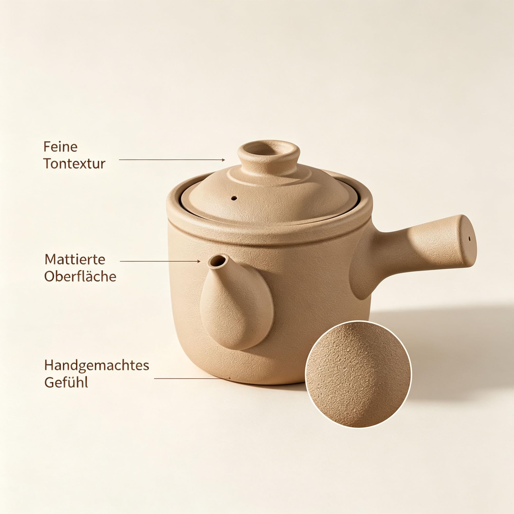 Pentola in terracotta, casseruola in terracotta con coperchio