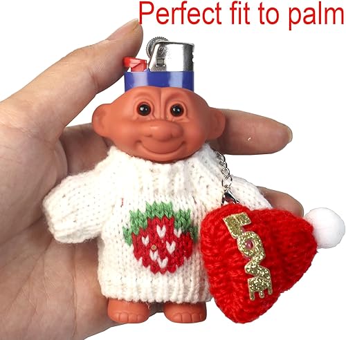 Miniatura 5 de Funda para encendedor de muñecas Troll para Bic de tamaño regular con cadena de eslabones estilo aleatorio adicional (con)