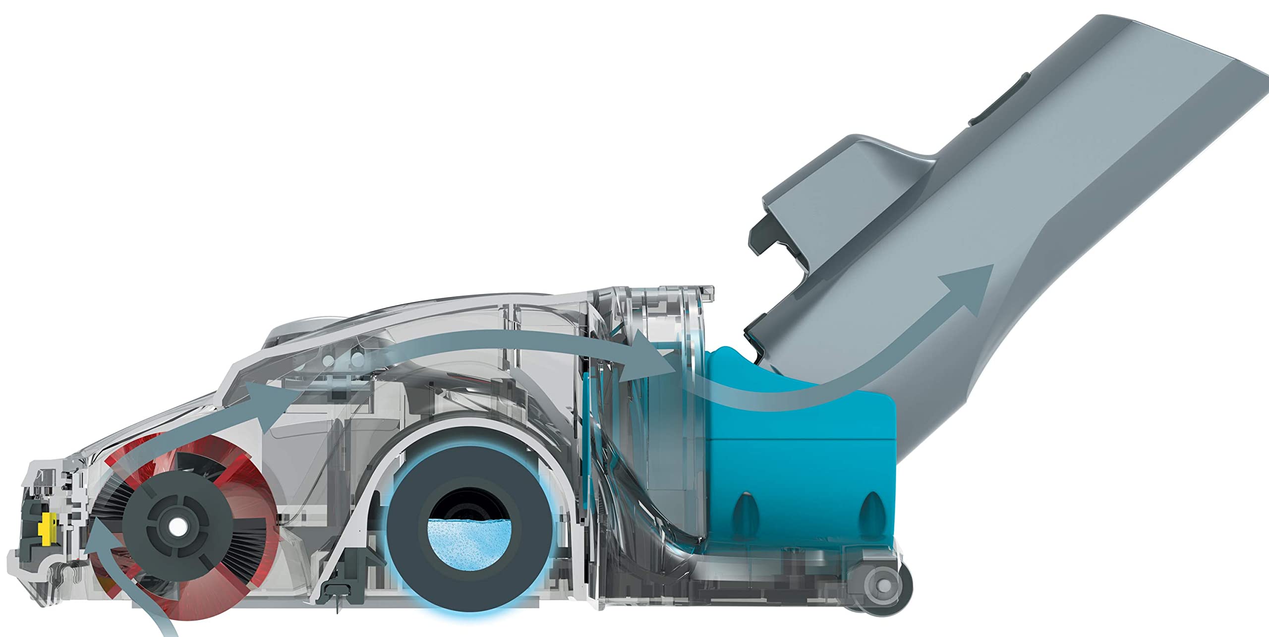 Hoover H-Free 500 Hydro Plus Akku Saugwischer mit Licht – 3-in-1 Staubsauger mit Wischfunktion & Handsauger – 30 Min. Laufzeit – mit Staubbürste, Fugendüse & Minidüse – Wischsauger mit Parkfunktion