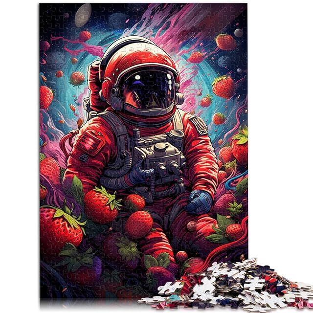 Rompecabezas de madera de astronauta entre flores de 1000 piezas para jóvenes y adultos, familia exigente