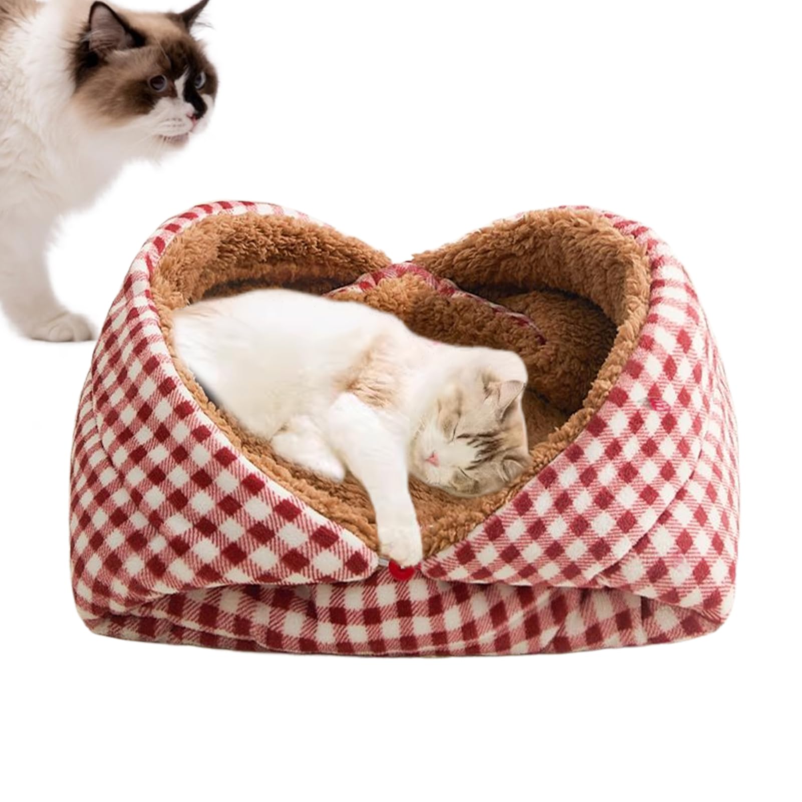 Camas Y Cestas para Gatos - De Dormir Plegable con Colchón Grueso Y Caliente, Cueva para Gatos De Interior | para Gatito, Cachorro, Animales, Perros Pequeños, Al Aire Libre, Viajes,